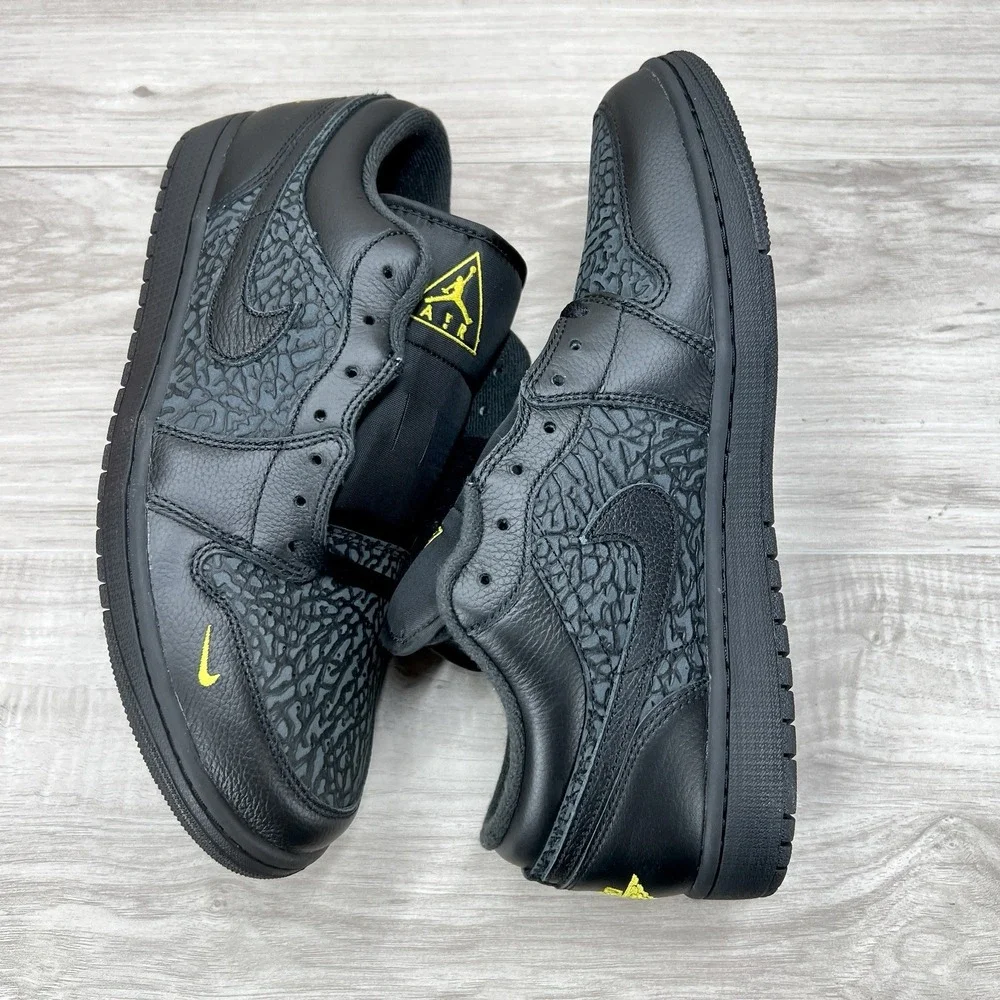 Nike Air Jordan 1 Low SE Men Size 11.5 Black Anthracite Tour Yellow IM6568-010